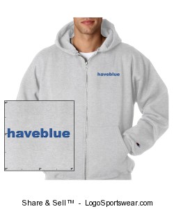 Zippered sweat with blue logo Design Zoom